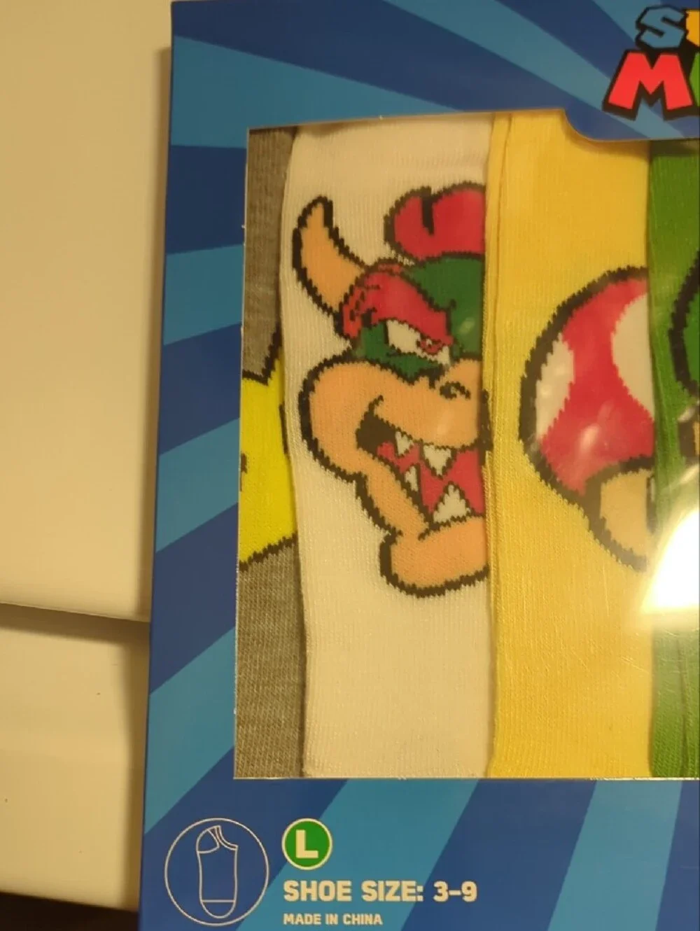 Nintendo Super Mario Character No-Show Socks - Red, Green, Blue, Yellow